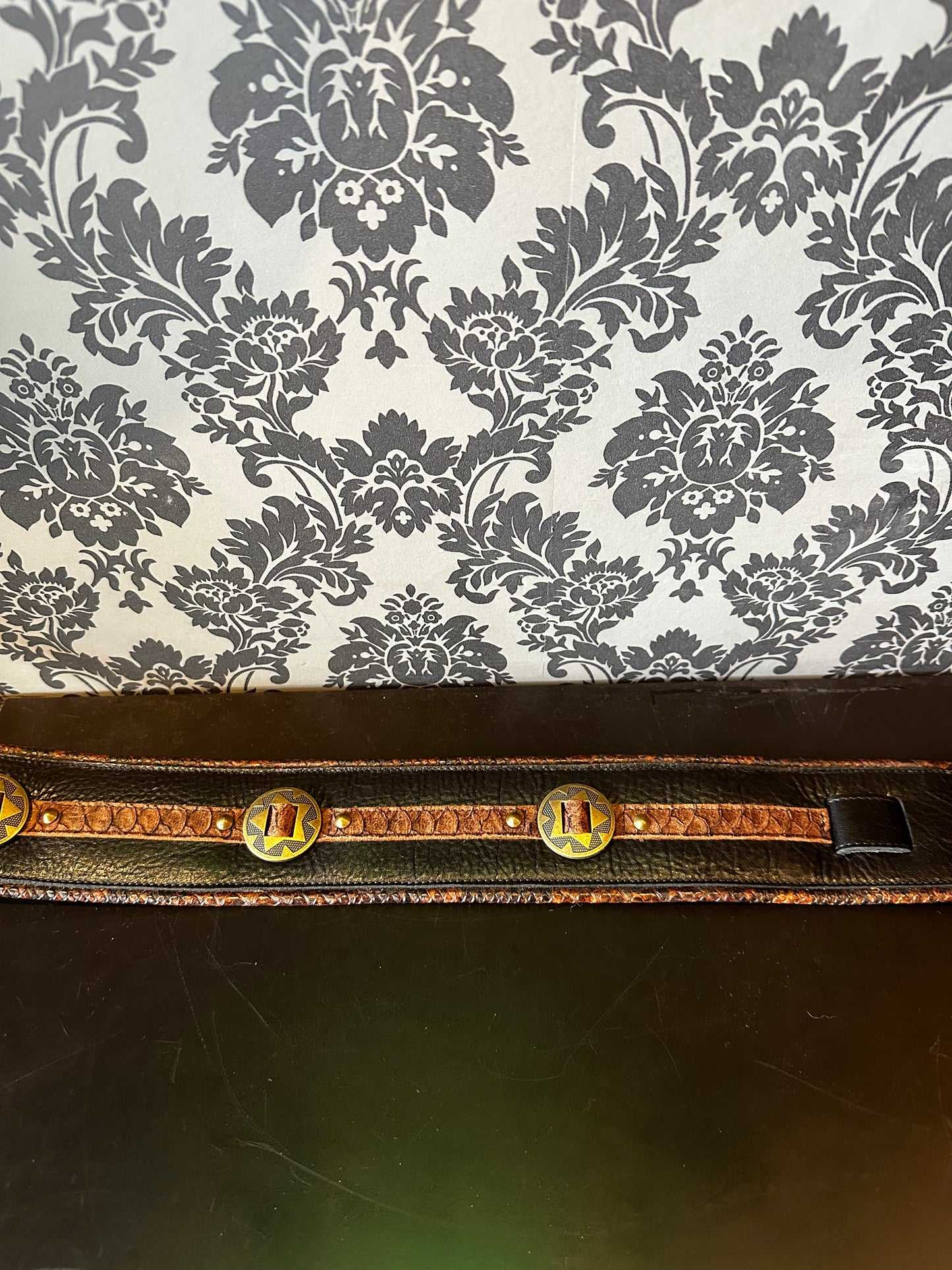 Ferrini Hand Made Black/Brown leather strap with buttons