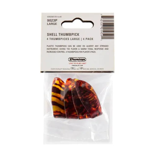 Dunlop 9023P Plastic Shell Large Duimplectrum 4-Pack