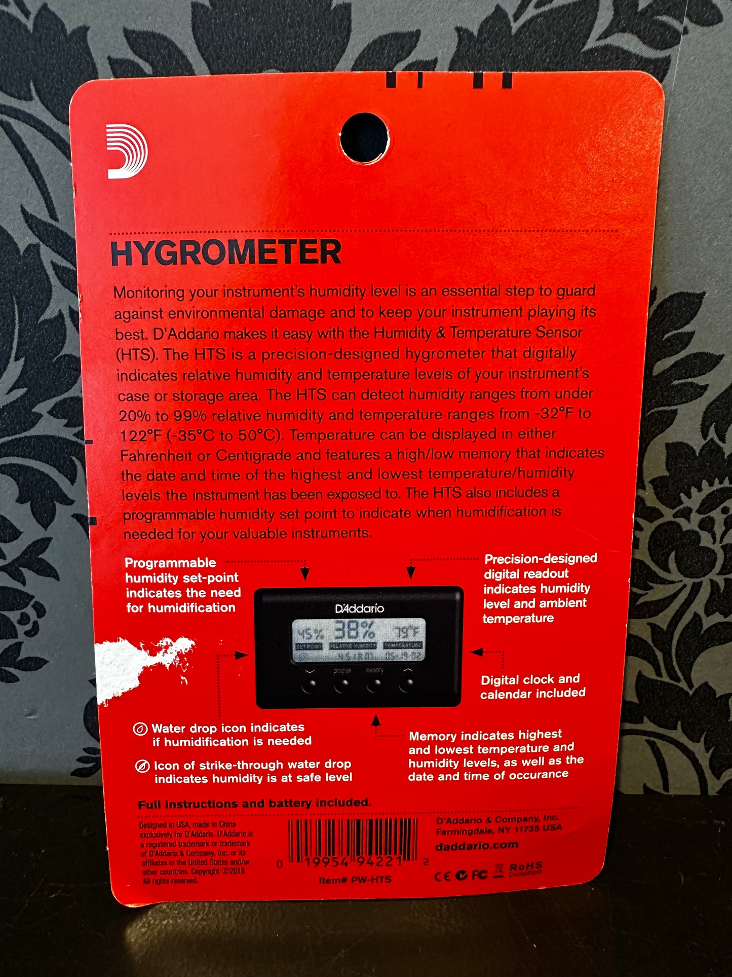 D’addario PW-HTS Hygrometer