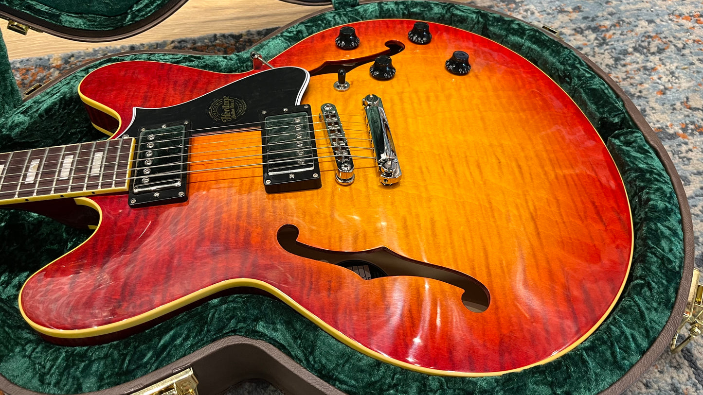 Heritage H-535 Custom Core Dark Cherry Sunburst Incl. case