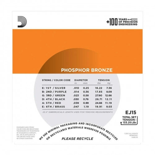 D’Addario EJ15 010-047 “Phosphor Bronze Light”