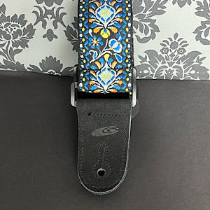 Leathergraft Strap Woven Webbing Blue & Yellow