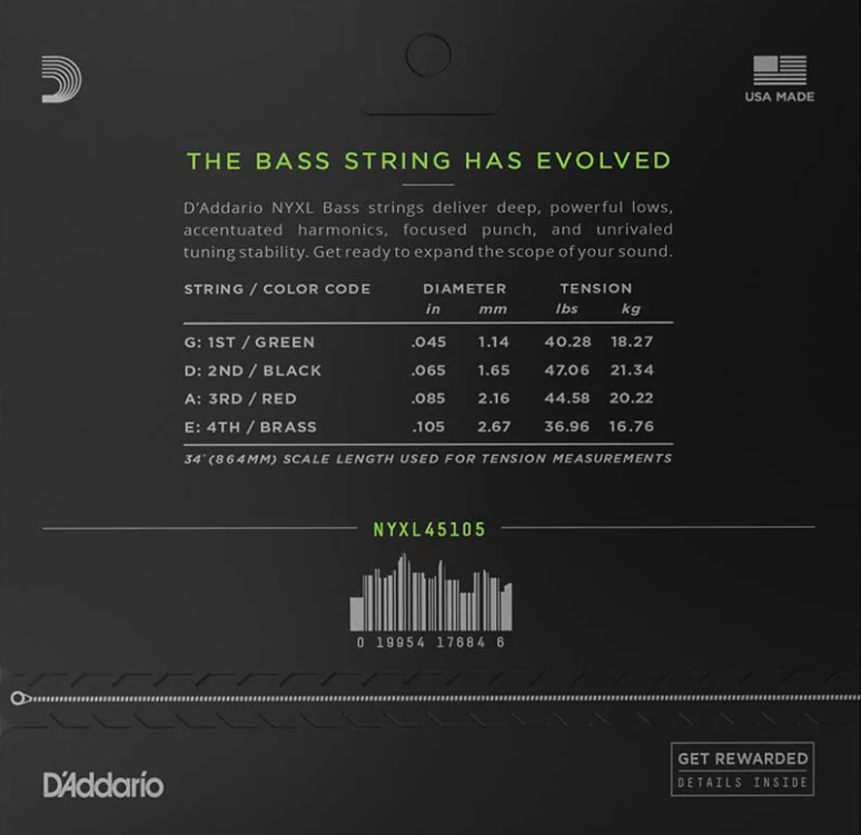 D'addario NYXL45105 Long Scale