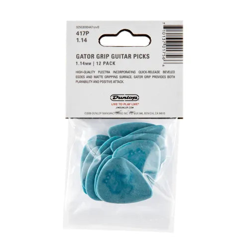 Dunlop 417P114 Gator Grip Plectrum 1.14mm 12-Pack