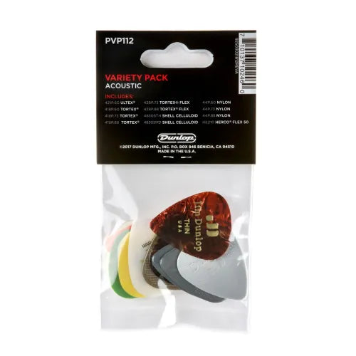 Dunlop PVP-112 Acoustic Variety Plectrum 12-Pack