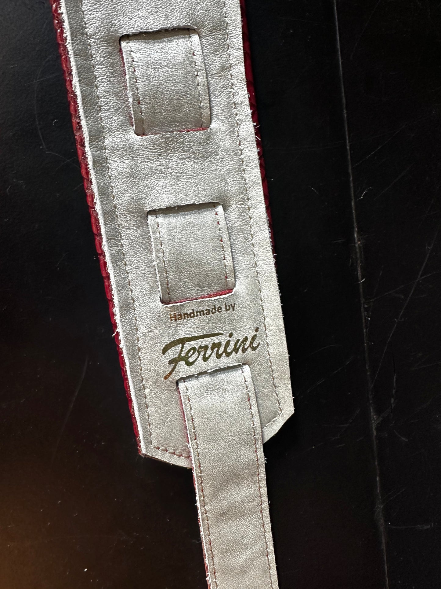 Ferrini Hand Made Wihte/Red Leather Strap