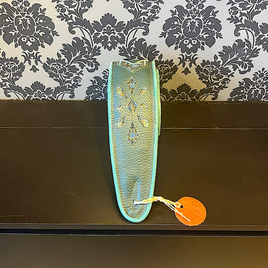 Ferrini Hand Made Blue With PatternS And Arrows Leather Strap