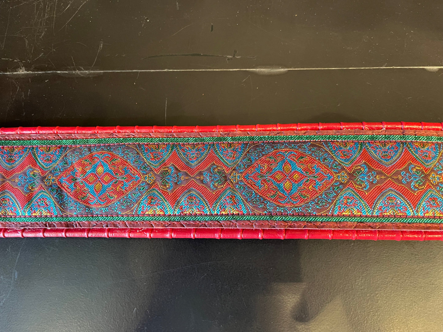 Ferrini Hand made leather strap Red Alligator