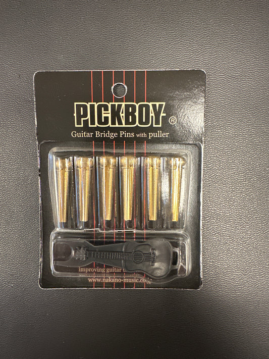Pickboy BP-150 bridge pins 6 pack Brass