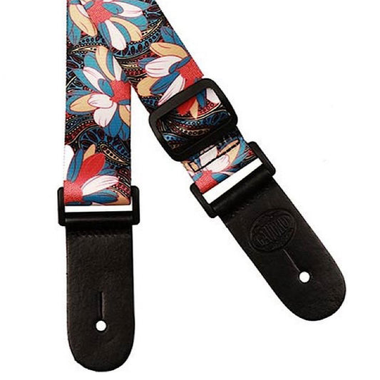 Gaucho GSTU-80 BU Blue Flowers ukulele strap