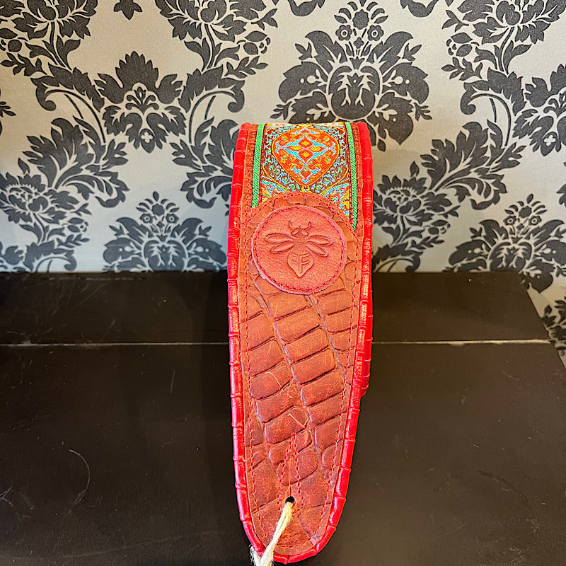 Ferrini Hand made leather strap Red Alligator