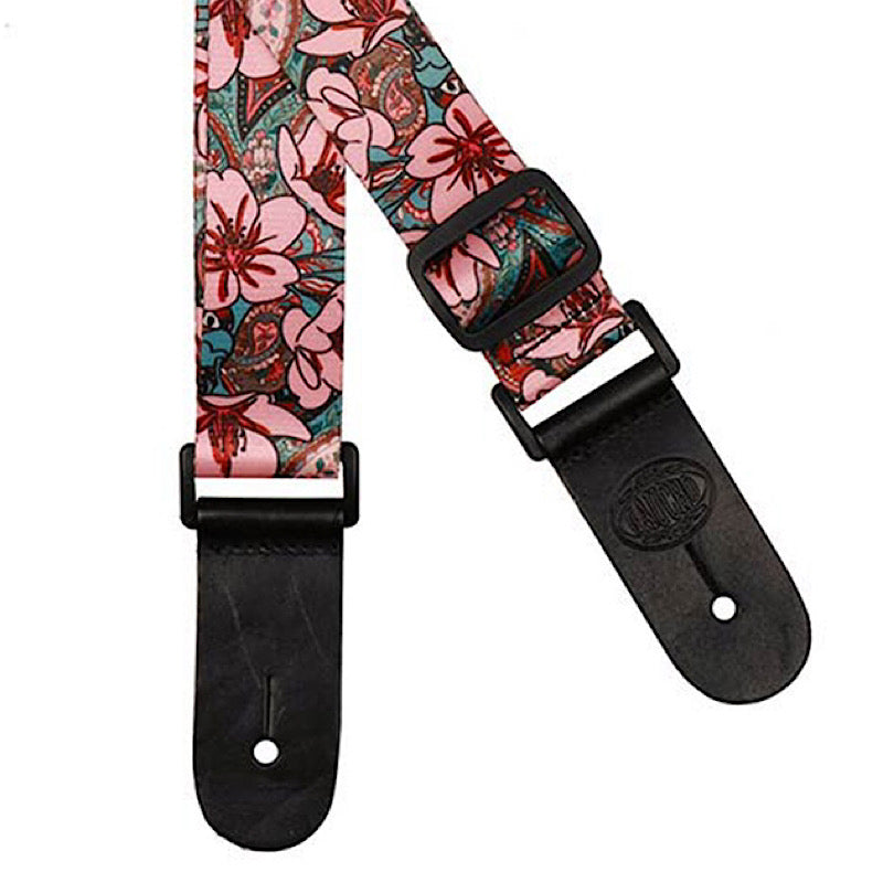 Gaucho GSTU-80 PK Pink Flowers ukulele strap