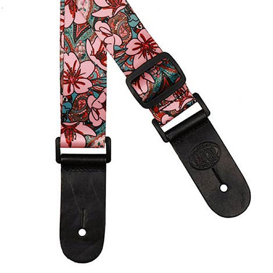 Gaucho GSTU-80 PK Pink Flowers ukulele strap