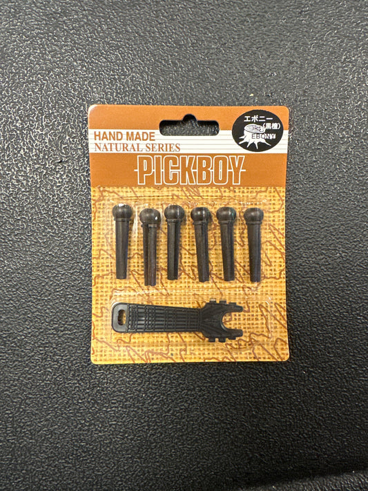 Pickboy BP-150W bridge pins ebony 6 pack