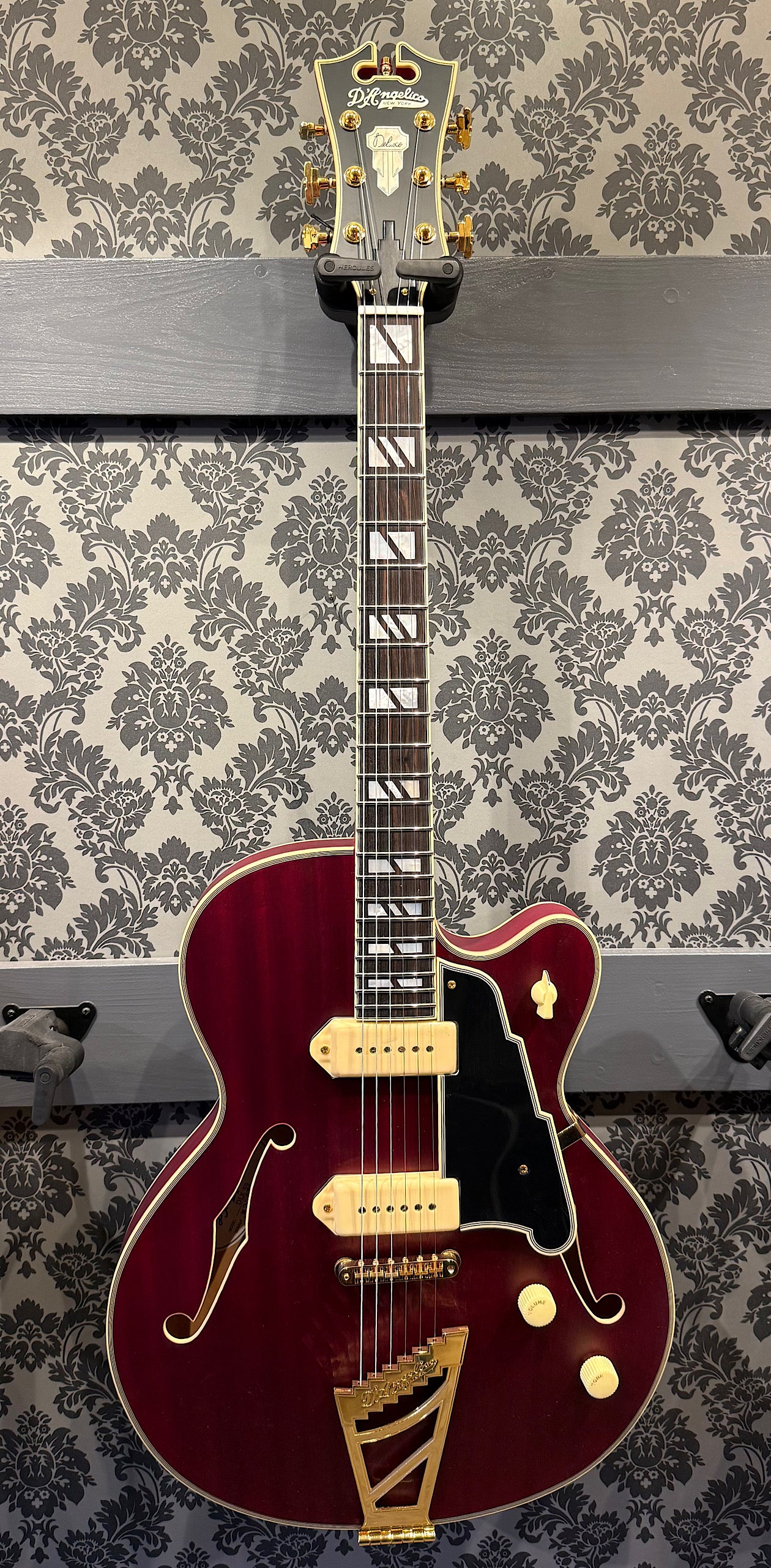 DAngelico Deluxe SS Satin Trans Wine incl. Case
