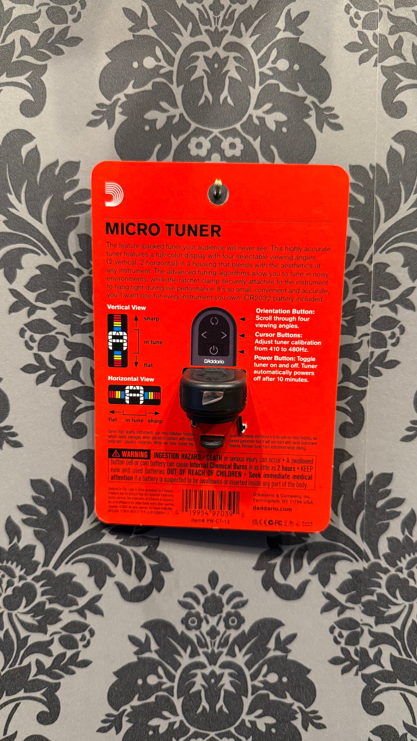 D'Addario CT-12 Micro Headstock Tuner