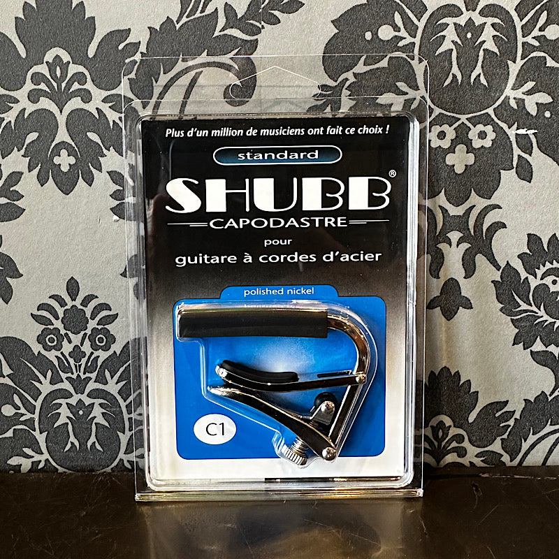 Shubb C1 Standard Capo For Steel String Guitars – Polished Nickel – Acoustic/Electric/Bass