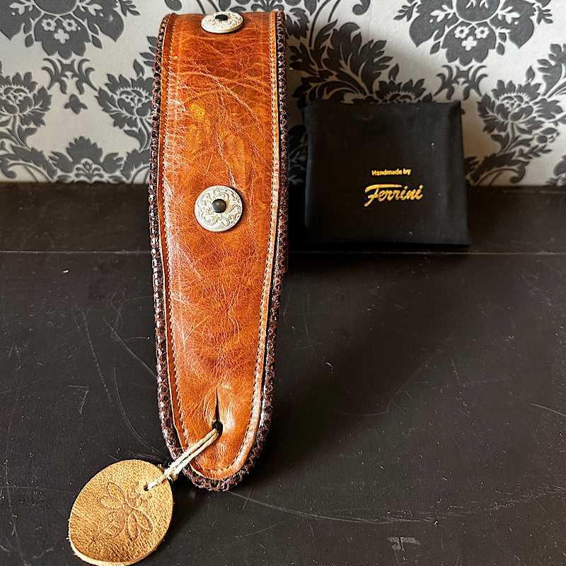 Ferrini Hand Made Brown Leather Strap With Buttons