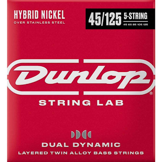 Dunlop Hybrid Nickel Stainless Steel 5-snarige basgitaarsnaren