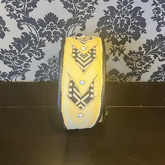 Ferrini Hand Made Black And White Pattern Leather Strap