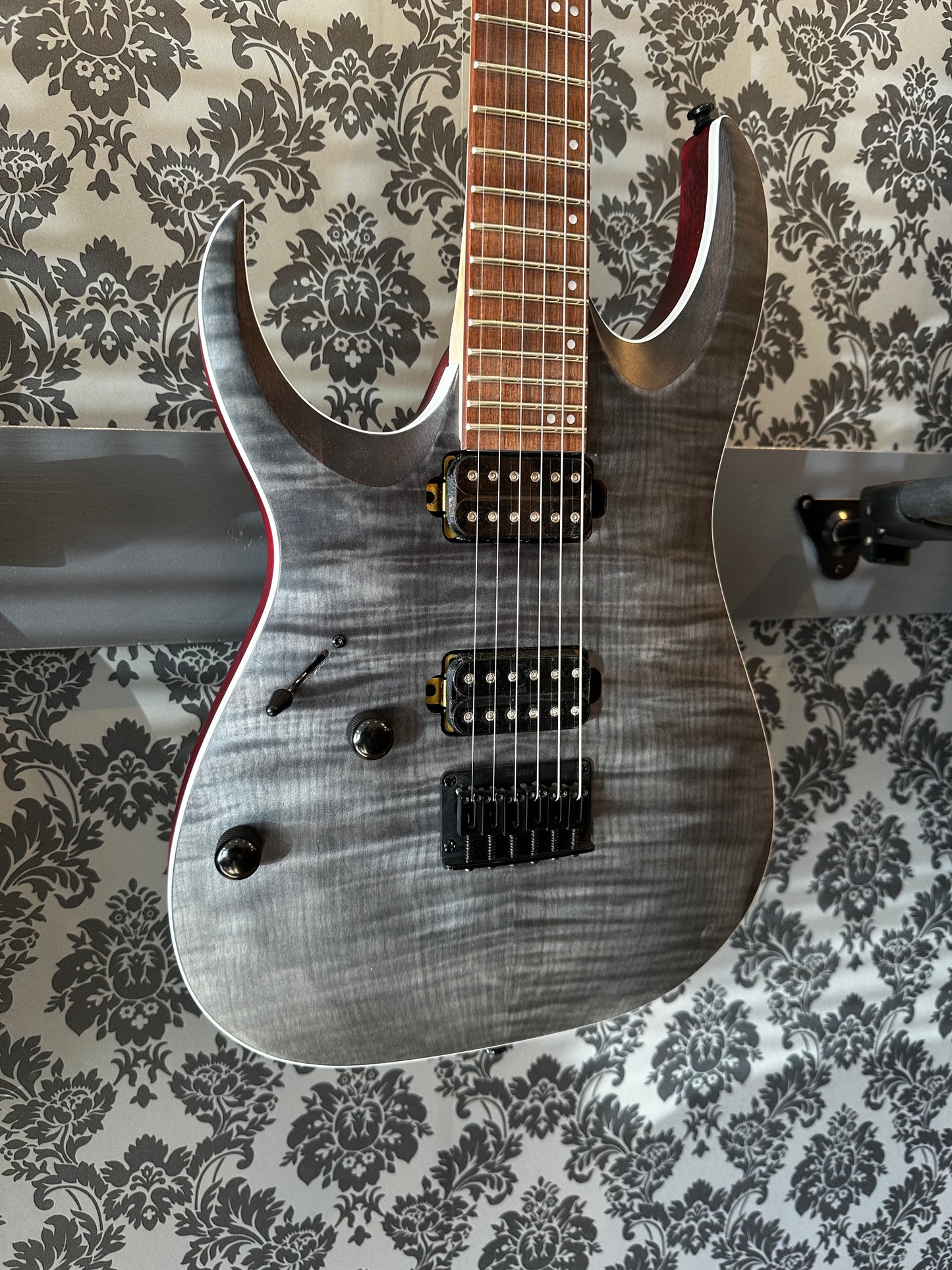 Ibanez RGA42FM-LTGF Left Hand Transparent Gray Flat