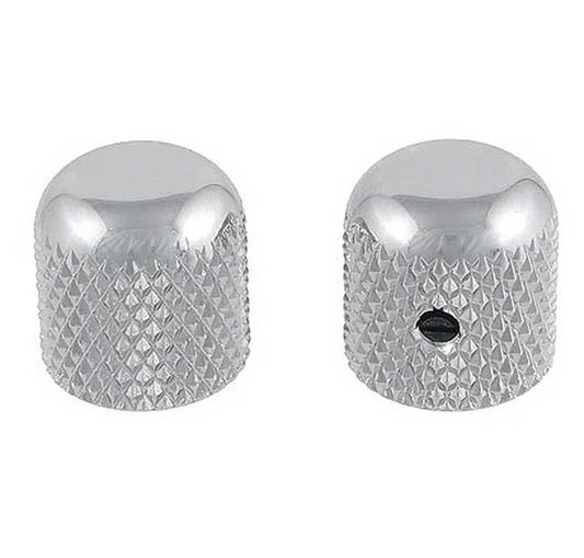 Allparts dome knobs, chrome/nickel, 2pcs