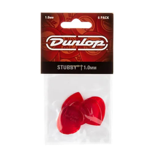 Dunlop 474P100 Stubby Jazz 1,0 mm plectrum, 6-pack