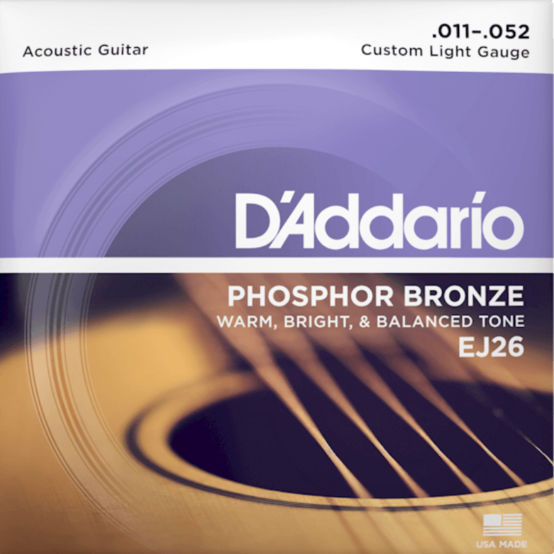 D’Addario EJ26 011 – 052 Phosphor Bronze Custom Light